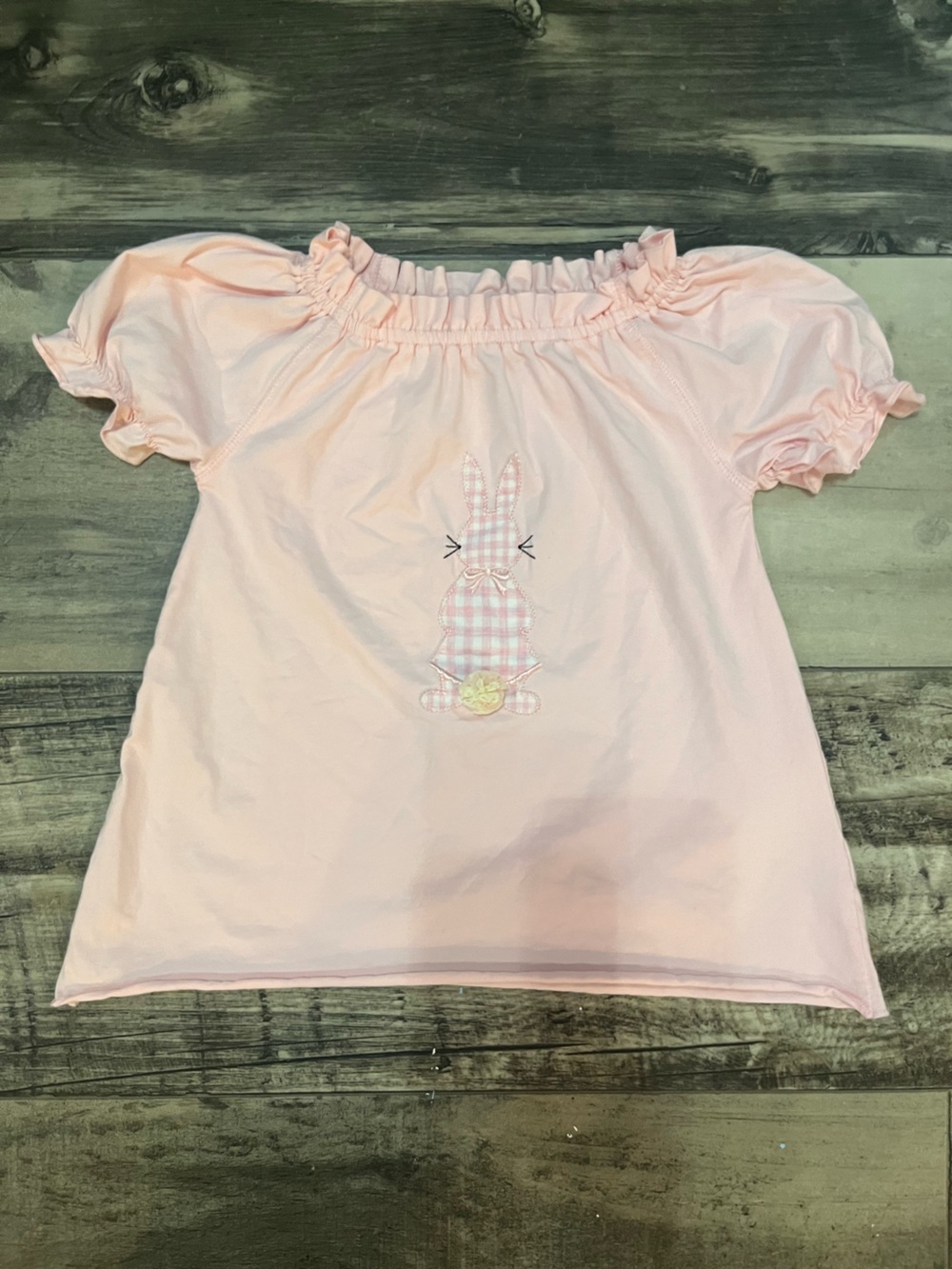 Abielle Bunny Appliqué Boutique Top Pink 18/24 Month Easter
